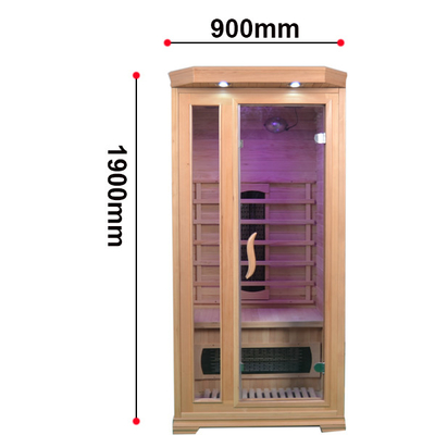 1350W Ahşap Renk Tek Kişilik Ev Sauna Odası 900 * 900 * 1900mm