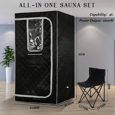 110-120V AC 60Hz Şeffaf Pencereler ve Su geçirmez kumaşla Taşınabilir Buhar Saunası