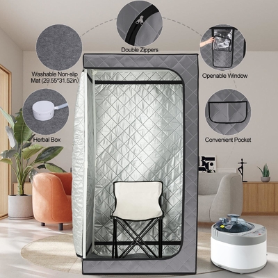 110 - 120V AC 60Hz Katlanabilir Taşınabilir Sauna Çadırı Büyük Boyutlu Stil Ev Kullanımı