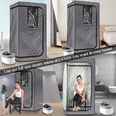 110 - 120V AC 60Hz Katlanabilir Taşınabilir Sauna Çadırı Büyük Boyutlu Stil Ev Kullanımı