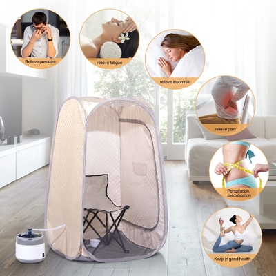 Tam Boyutlu Taşınabilir Buhar Saunası Ev Spa Kapalı Taşınabilir Pop Up Sauna