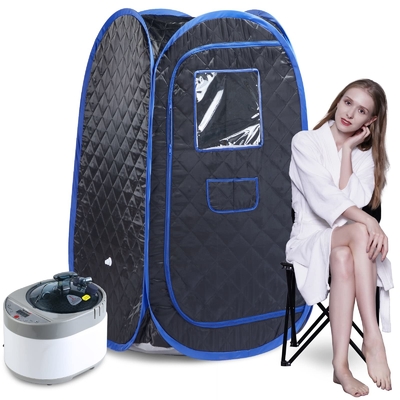 Su geçirmez kumaş Bir kişilik sauna çadırı 1500W gücü olan taşınabilir buhar saunası