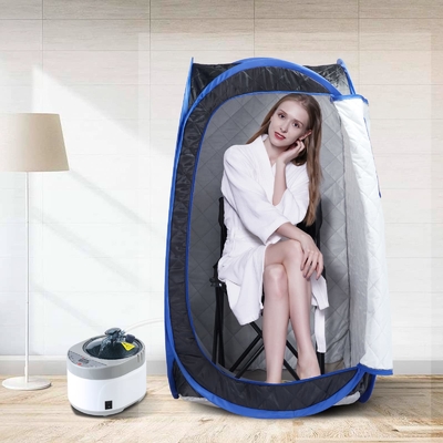 Su geçirmez kumaş Bir kişilik sauna çadırı 1500W gücü olan taşınabilir buhar saunası