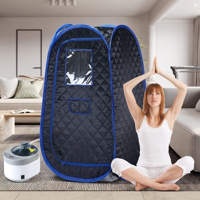 Su geçirmez kumaş Bir kişilik sauna çadırı 1500W gücü olan taşınabilir buhar saunası