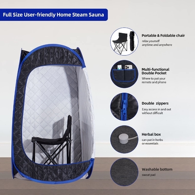 Tam boy katlanabilir taşınabilir buhar saunası 1 kişi taşınabilir sauna çadırı