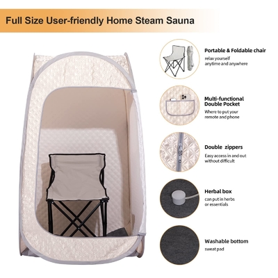 Ev Katlanabilir Ayaklı Taşınabilir Pop Up Sauna Tam Vücut Kişisel Sauna Çadırı