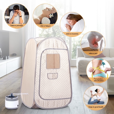 Ev Katlanabilir Ayaklı Taşınabilir Pop Up Sauna Tam Vücut Kişisel Sauna Çadırı