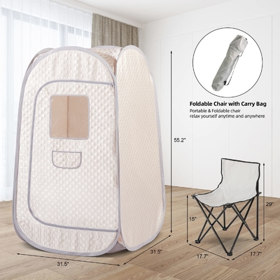 Ev Katlanabilir Ayaklı Taşınabilir Pop Up Sauna Tam Vücut Kişisel Sauna Çadırı
