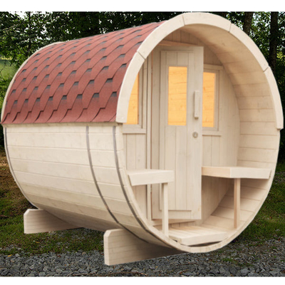 Katı Ahşap Hemlock Sedir Dış Çanak Sauna Islak Buhar Geleneksel Sauna Odası