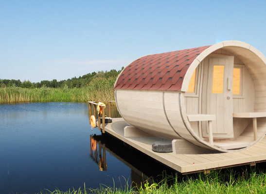 Katı Ahşap Hemlock Sedir Dış Çanak Sauna Islak Buhar Geleneksel Sauna Odası