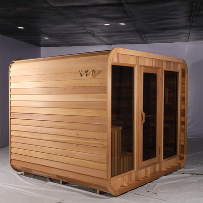 Saf Kanadalı Kırmızı Sedir Ahşap Küp Sauna Açık Hava Kuru Sauna Odası