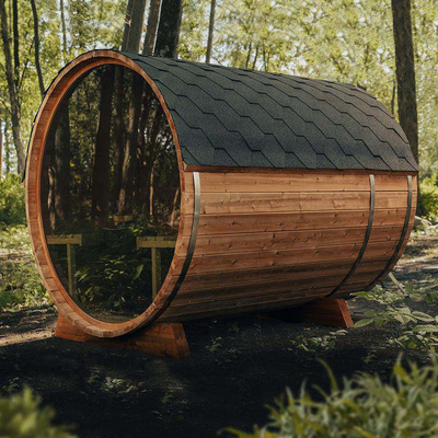 Geleneksel Kuru Açık Hava Fin Saunası Fıçı Sedir Sauna Odası 4.5KW Ya da 6KW
