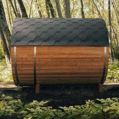 Geleneksel Kuru Açık Hava Fin Saunası Fıçı Sedir Sauna Odası 4.5KW Ya da 6KW
