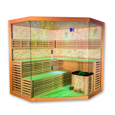 Lüks Geleneksel Ev Sauna Odası 5 - 6 Kişi Himalaya Tuzu Buhar Sauna Odası