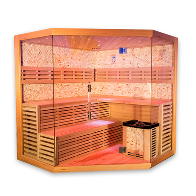 Lüks Geleneksel Ev Sauna Odası 5 - 6 Kişi Himalaya Tuzu Buhar Sauna Odası