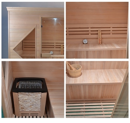 Hemlock Ahşap Kapı Talimi Ev Sauna Odası Şömine ve Taş