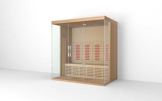 4 kişi kare kapalı uzak kızılötesi sauna odası Kırmızı sedir malzemesi