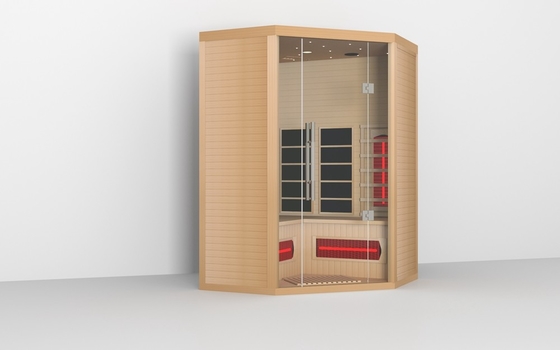 Buhar Odun Kapalı Köşe Kızılötesi Sauna Odası Hemlock Kırmızı Sedir Malzemesi