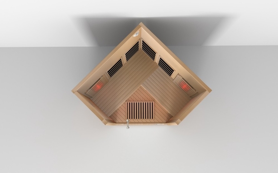 Buhar Odun Kapalı Köşe Kızılötesi Sauna Odası Hemlock Kırmızı Sedir Malzemesi