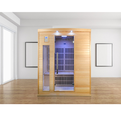 Kuru Ahşap Sauna Modern Lüks Uzak Kızılötesi Sauna 2700W