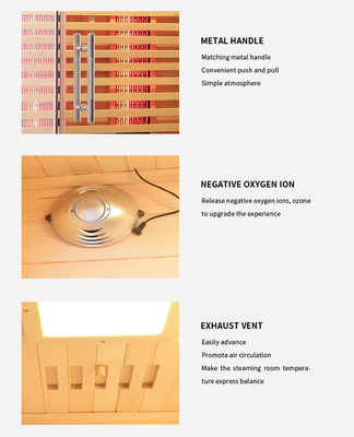 Karbon Fiber Isıtma Hemlock Uzak Kızılötesi Sauna 2 kişilik Sauna Odası