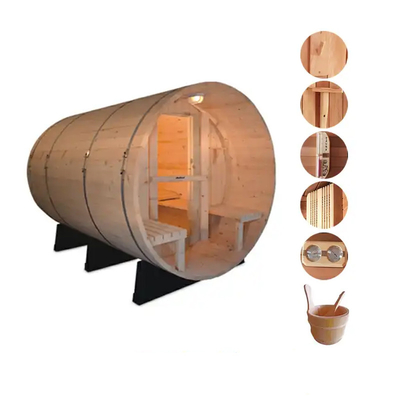 Kanadalı Kırmızı Sedir Ahşap Açık Sauna Odunlu Buhar Fıçı Sauna
