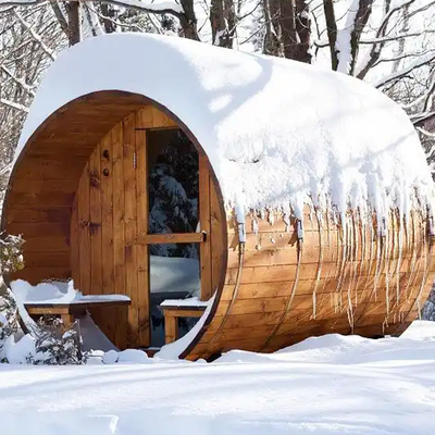 Kanadalı Kırmızı Sedir Ahşap Açık Sauna Odunlu Buhar Fıçı Sauna