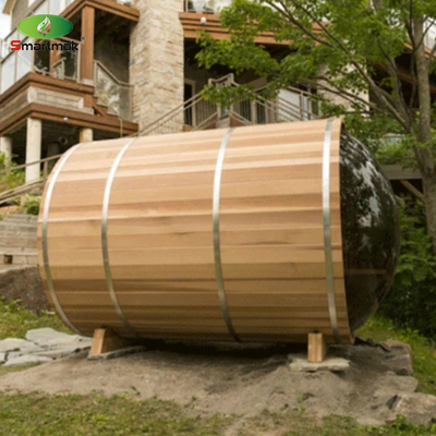 Panoramik Cam Ahşap Fıçı Sauna Açık Hava Ev Kullanımı Buhar Sauna Odası