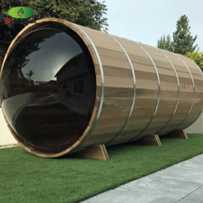 Panoramik Cam Ahşap Fıçı Sauna Açık Hava Ev Kullanımı Buhar Sauna Odası