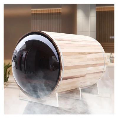 Panoramik Manzara Katı Ahşap Açık Hava Buhar Fıçı Sauna Hızla Isınır