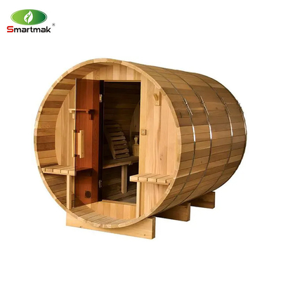 Katı Ahşap Kırmızı Sedir Sauna Kuru Islak Buhar Dış Çömlek Sauna Odası