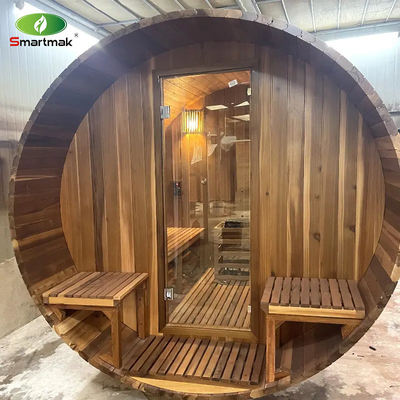 Katı Ahşap Kırmızı Sedir Sauna Kuru Islak Buhar Dış Çömlek Sauna Odası