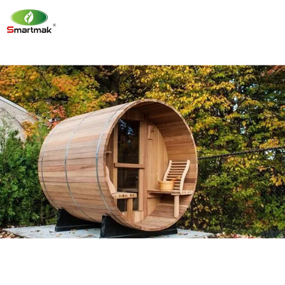 Katı Ahşap Kırmızı Sedir Sauna Kuru Islak Buhar Dış Çömlek Sauna Odası