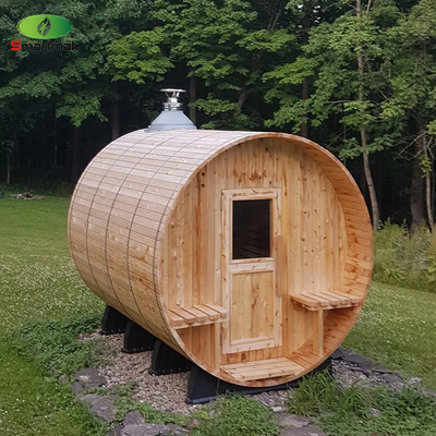 Kanada Sedir / Hemlock Ahşap 6 kişilik Büyük Yanık Açık Barrel Sauna