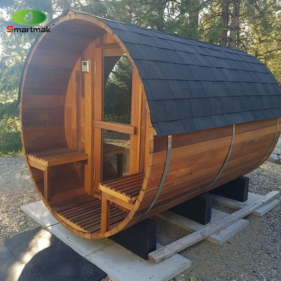 Kuru Buharlı Spa Ağaç Ateşi Dış Suya Karşılıklı Fıçı Sauna Oda Bahçe Kullanımı