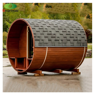 Modern Dış Su geçirmez Katı Ahşap Sauna 2 - 6 Kişi Fırın Isıtma Sauna Fıçı
