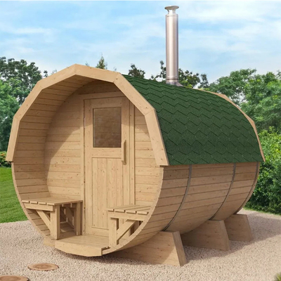 Modern Dış Su geçirmez Katı Ahşap Sauna 2 - 6 Kişi Fırın Isıtma Sauna Fıçı
