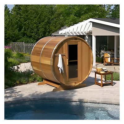 Modern Dış Su geçirmez Katı Ahşap Sauna 2 - 6 Kişi Fırın Isıtma Sauna Fıçı