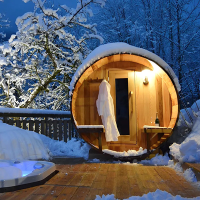 Kuru Buhar Ahşap Sauna Salonu Sağlık Ahşap Banyo Fıçı Buhar Saunası