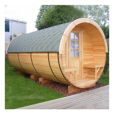 Dışarıdaki Sedir Sauna Fıçı Odunlu Ocağın 6 kişilik kuru buharlı sauna