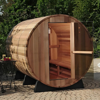 Kanadalı Ahşap Hemlock / Kırmızı Sedir Fıçı Geleneksel Buhar Saunası Açık Hava için