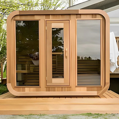 5-6 kişilik tam cam açık hava kuru sauna ayarlanabilir havalandırma ile Bluetooth müzik sistemi montaj gerekli