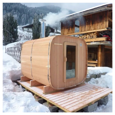 Düzenlenebilir Havalandırma ile Tam Cam Açık Kuru Sauna Bluetooth Müzik Sistemi 220V Voltaj