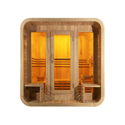 5-6 Kişilik Hemlock Odun Dışarıdaki Kuru Sauna Tam Cam Kapı Rahat / Sağlık Sauna Odası