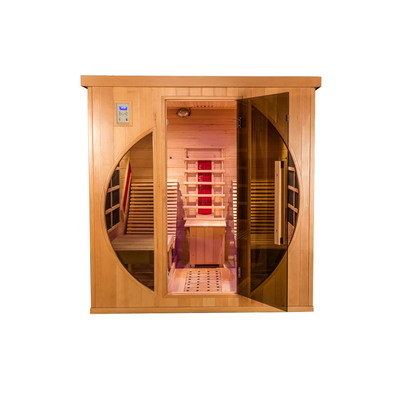 Smatmak 1350W Uzak Kızılötesi Sauna LED Ağaç Renkli Güç Saunası Şeffaf Tempered Cam