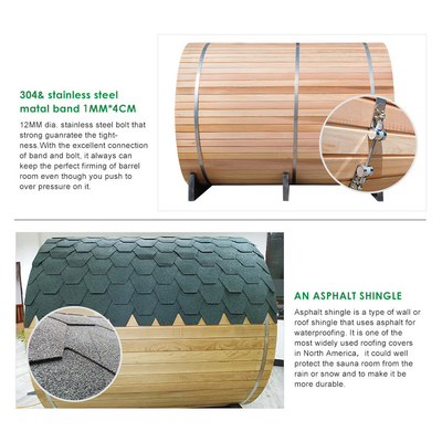 4.5KW / 6KW ısıtıcı ile lüks ahşap varil sauna 2-8 kişiye yer verir 220V / 380V Voltaj