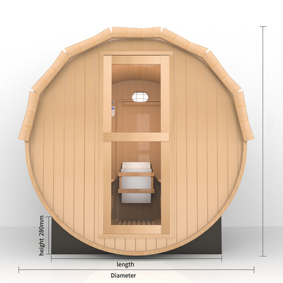 4.5KW / 6KW ısıtıcı ile lüks ahşap varil sauna 2-8 kişiye yer verir 220V / 380V Voltaj