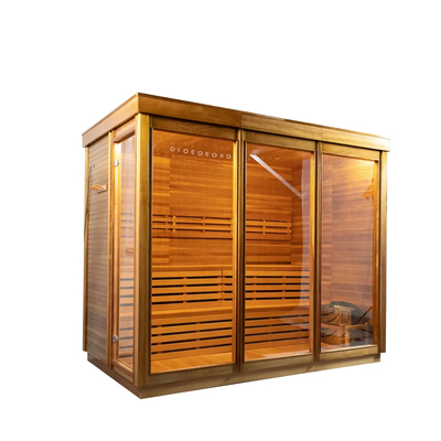 Dokunmatik ekran kontrol paneli 6KW soba ısıtıcısı Hemlock / Red Cedar LED ışığı ile buhar saunası odası
