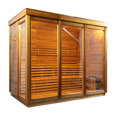 Modern 220V 6KW soba ısıtıcı LED ışığı ile buhar sauna odası 0-99 MIN Zaman sıcaklık aralığı 15~90.C