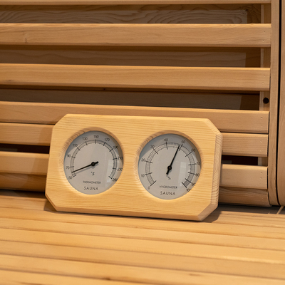 Modern 6KW soba ısıtıcısı Hemlock Kırmızı Sedir Buhar Saunası LED Işıkla En Son Rahatlama için